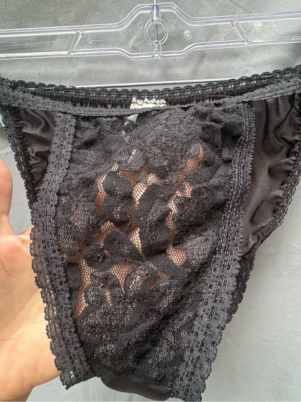 Vintage Black Lace/Satin Peplum Cami & Panty Lingerie Set